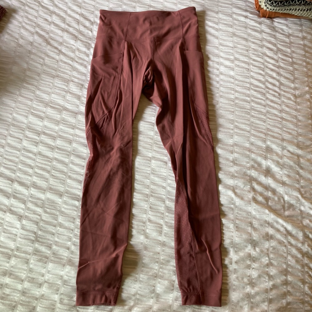 Athleta mesh pink leggings